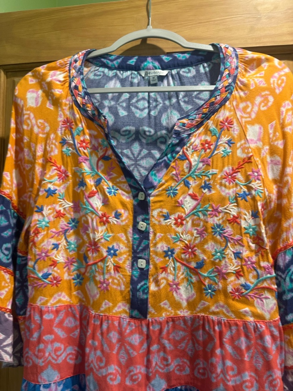 John Mark Embroidered Tiered Tunic - Picture 2 of 3